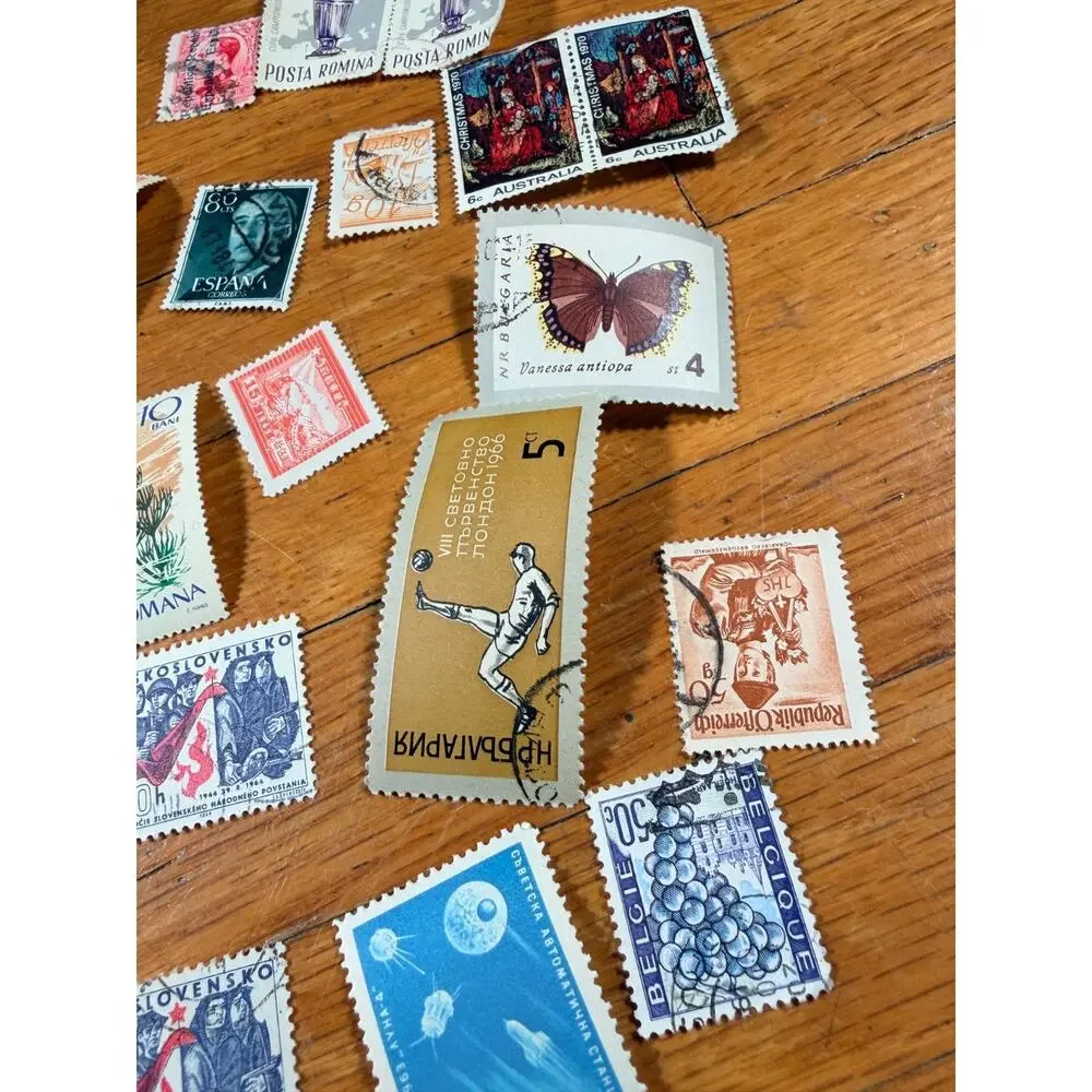 Large Vintage Worldwide Postage Stamp Lot 150+ Used International Stamps 1950s-7